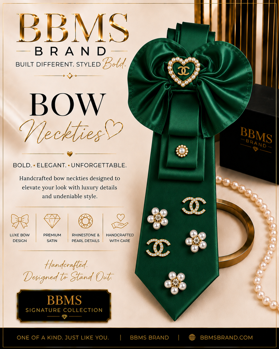 BBMS Luxe Bow Statement Necktie