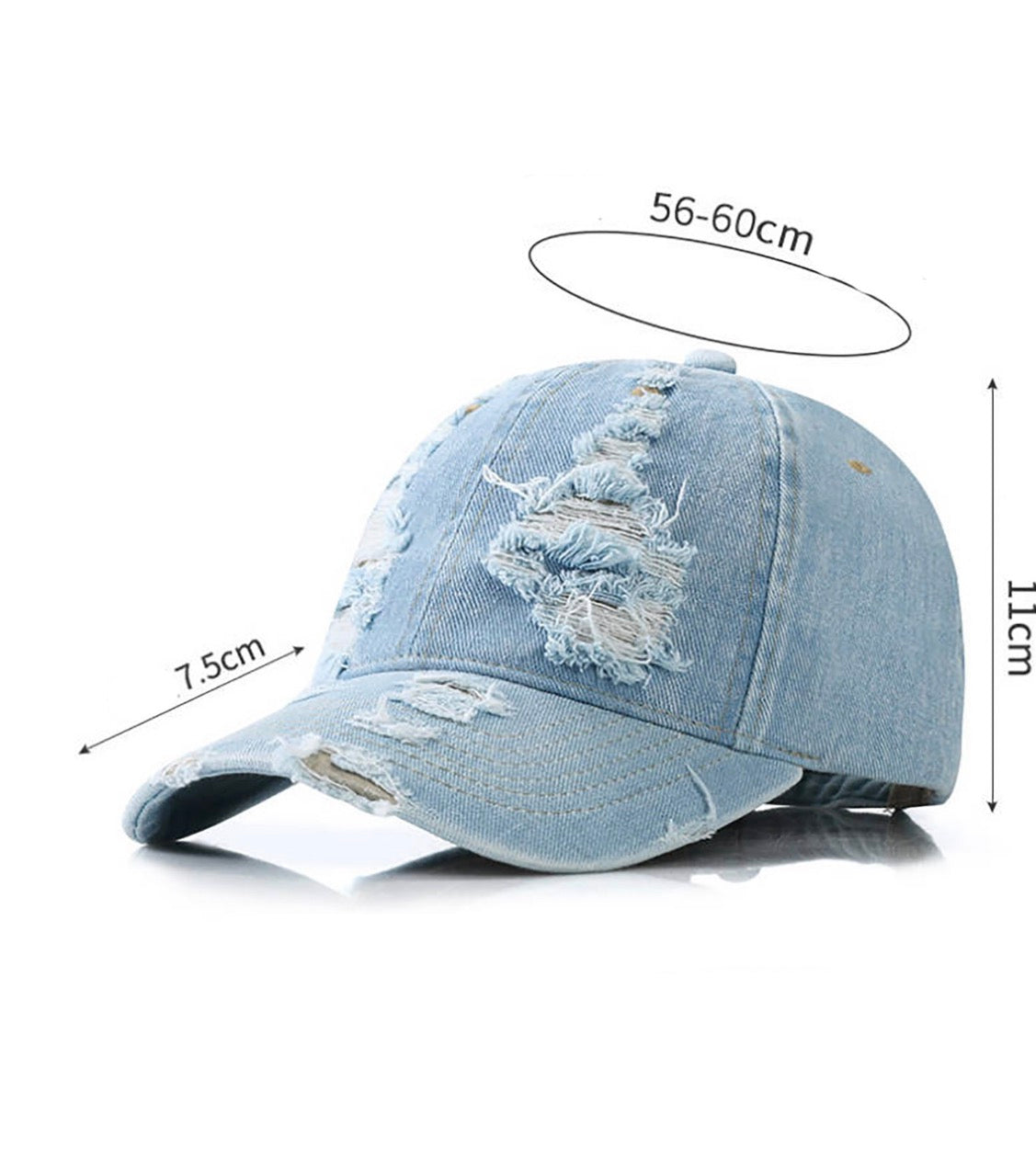 Vintage Denim Ripped Adjustable Cap
