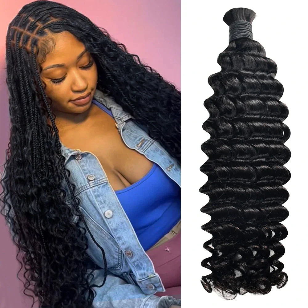 #1 Jet Black Deep Wave Boho Hair