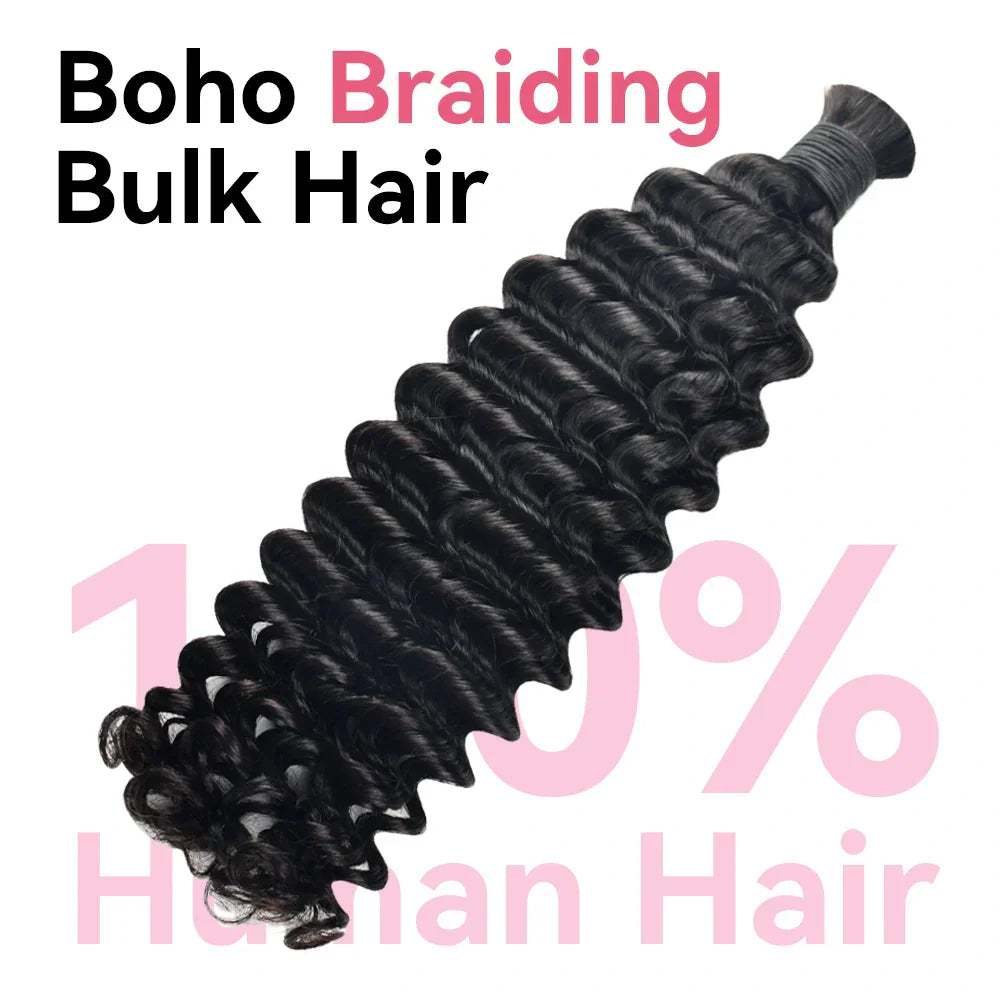 #1B Deep Wave Boho Hair