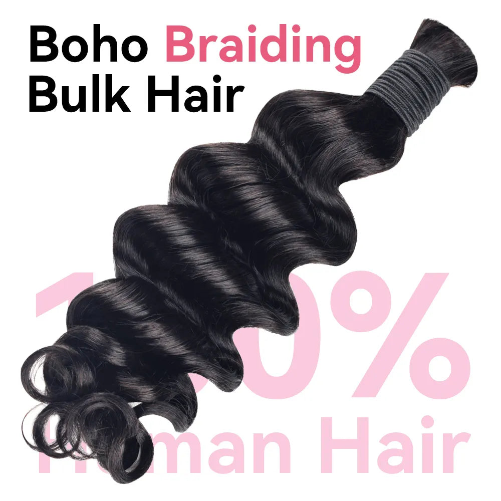 #1B Loose Deep Wave Boho Hair