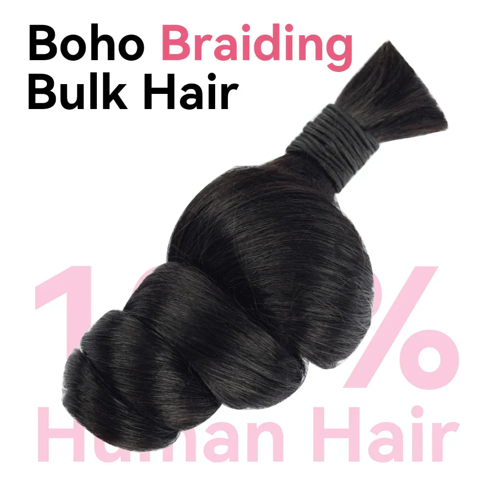 #1B Natural Black Loose Boho Hair