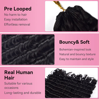 Deep Wave Crochet Human Hair Extensions
