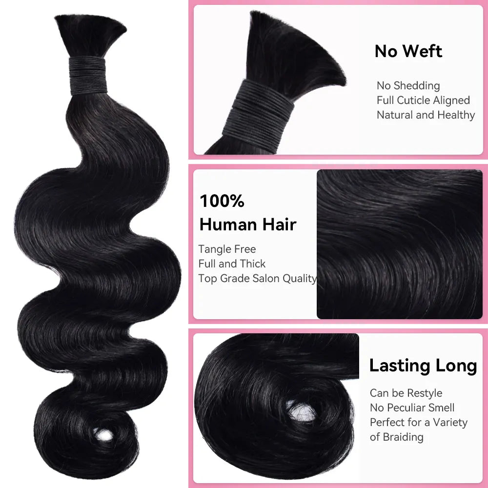 #1 Jet Black Body Wave Boho Hair