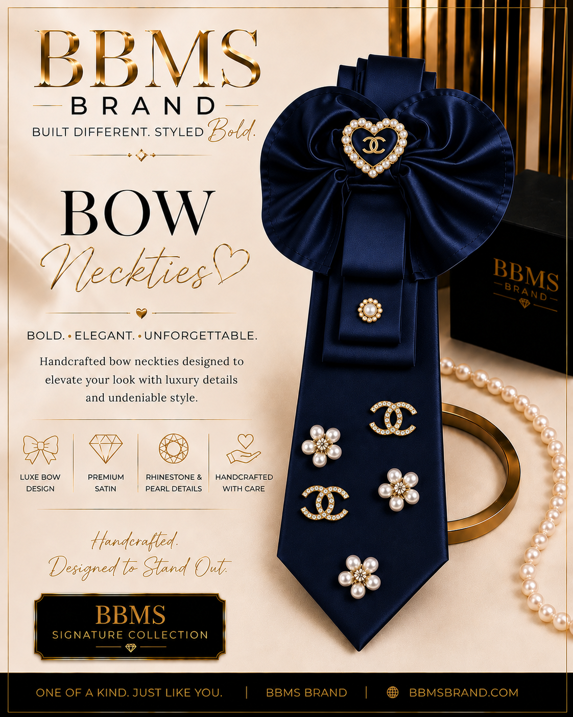 BBMS Luxe Bow Statement Necktie