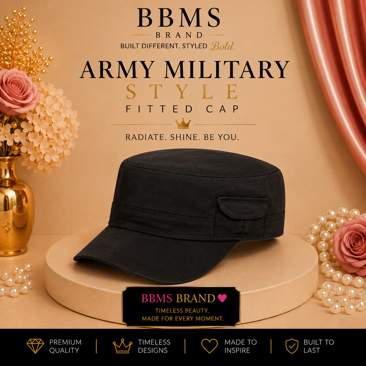 Army Military Style Fitted Cap
