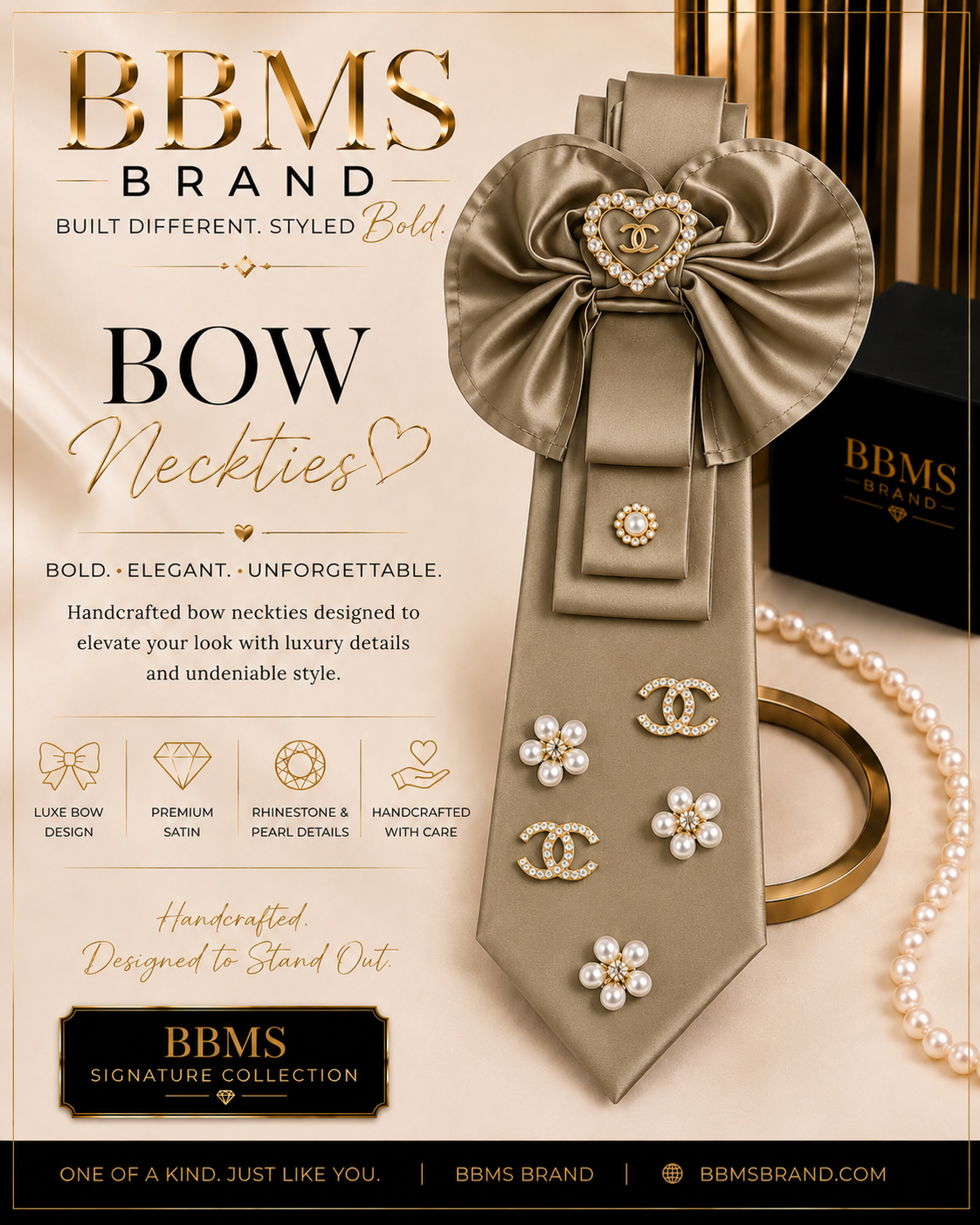 BBMS Luxe Bow Statement Necktie