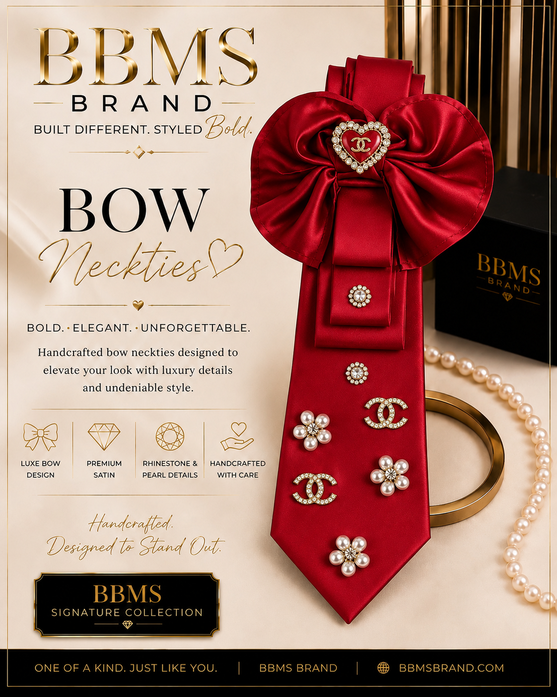 BBMS Luxe Bow Statement Necktie