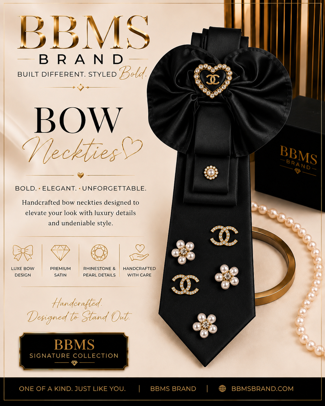 BBMS Luxe Bow Statement Necktie