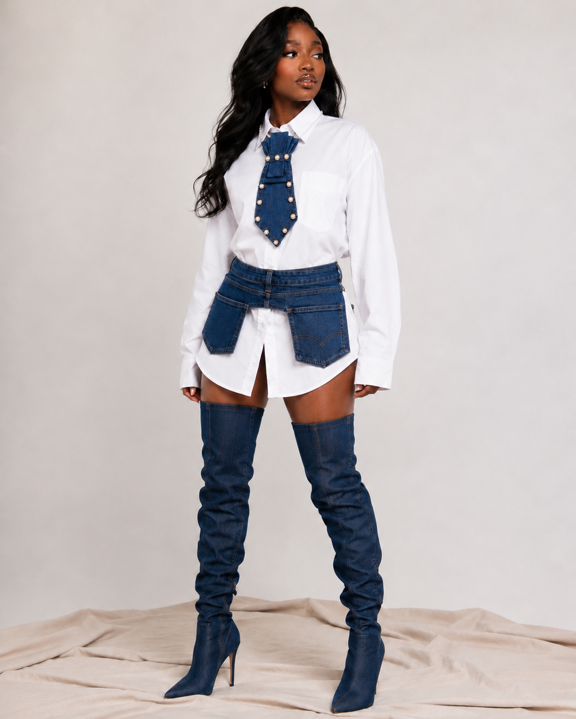 Denim Belt (Waist Wrap Statement Piece)