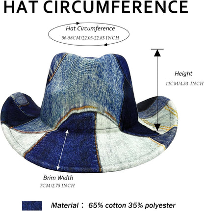 Western Cowboy Hat for Women Man Felt Wide Brim Cowboy Cowgirl Hat for Party Costume Dress Up Cosplay Cowboy Hat