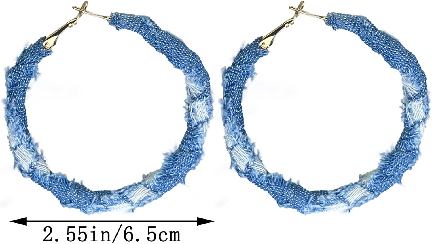 Bohemia Denim Hoop Earrings Simple Exaggerated Big Circle Round Statement Earrings Jewelry Accessories for Women Bridal