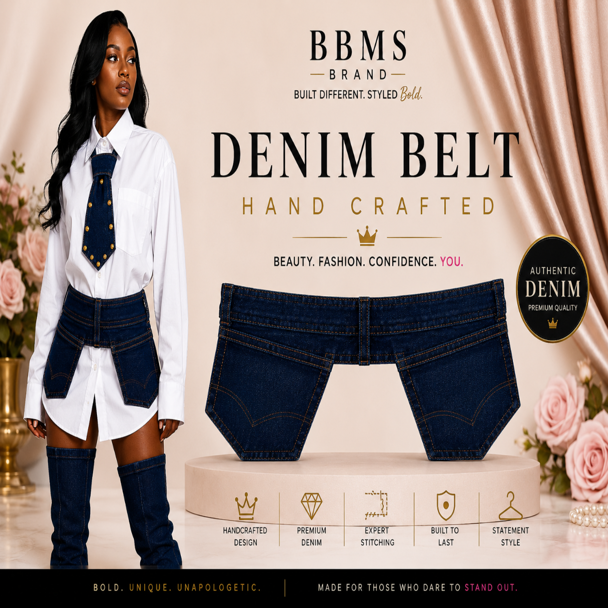 Denim Belt (Waist Wrap Statement Piece)