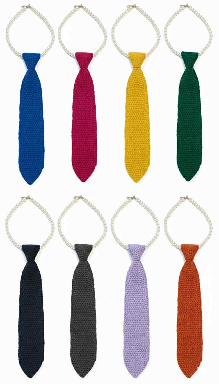 Crochet & Pearl Tie Necklace