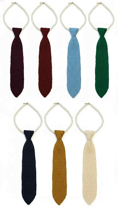 Crochet & Pearl Tie Necklace