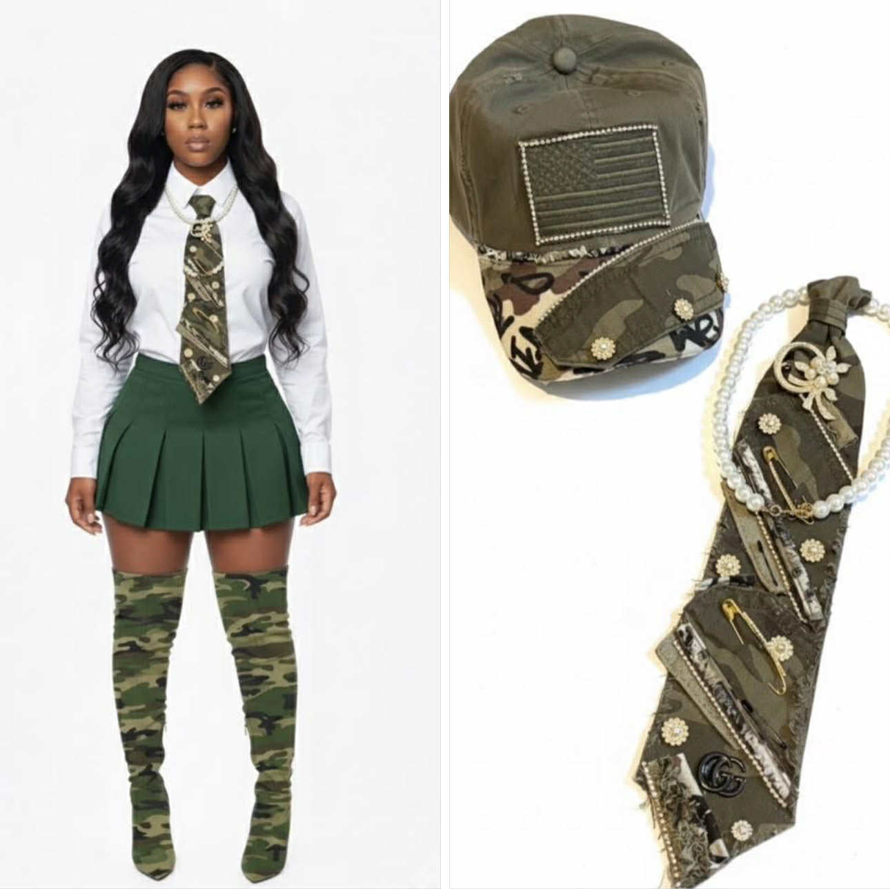 Handcrafted Custom Neck Tie & Hat Set