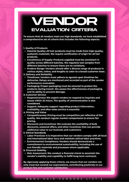 BBMS HAIR VENDORS LIST