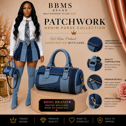 Patchwork Denim Purse