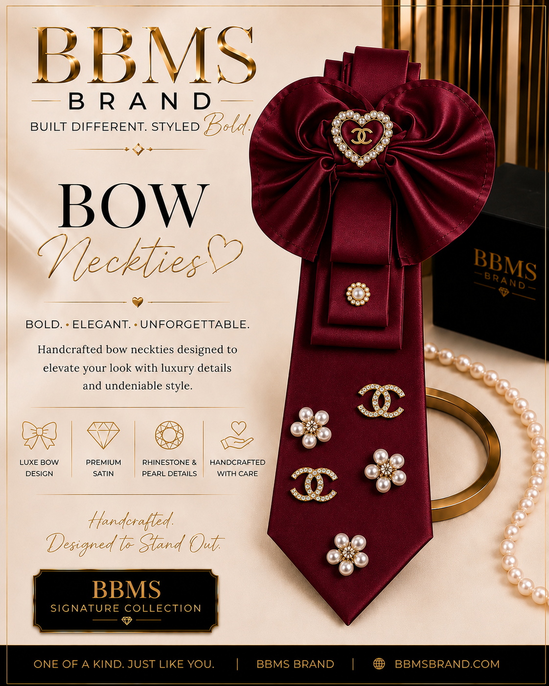 BBMS Luxe Bow Statement Necktie