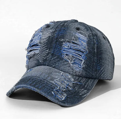 Vintage Denim Ripped Adjustable Cap