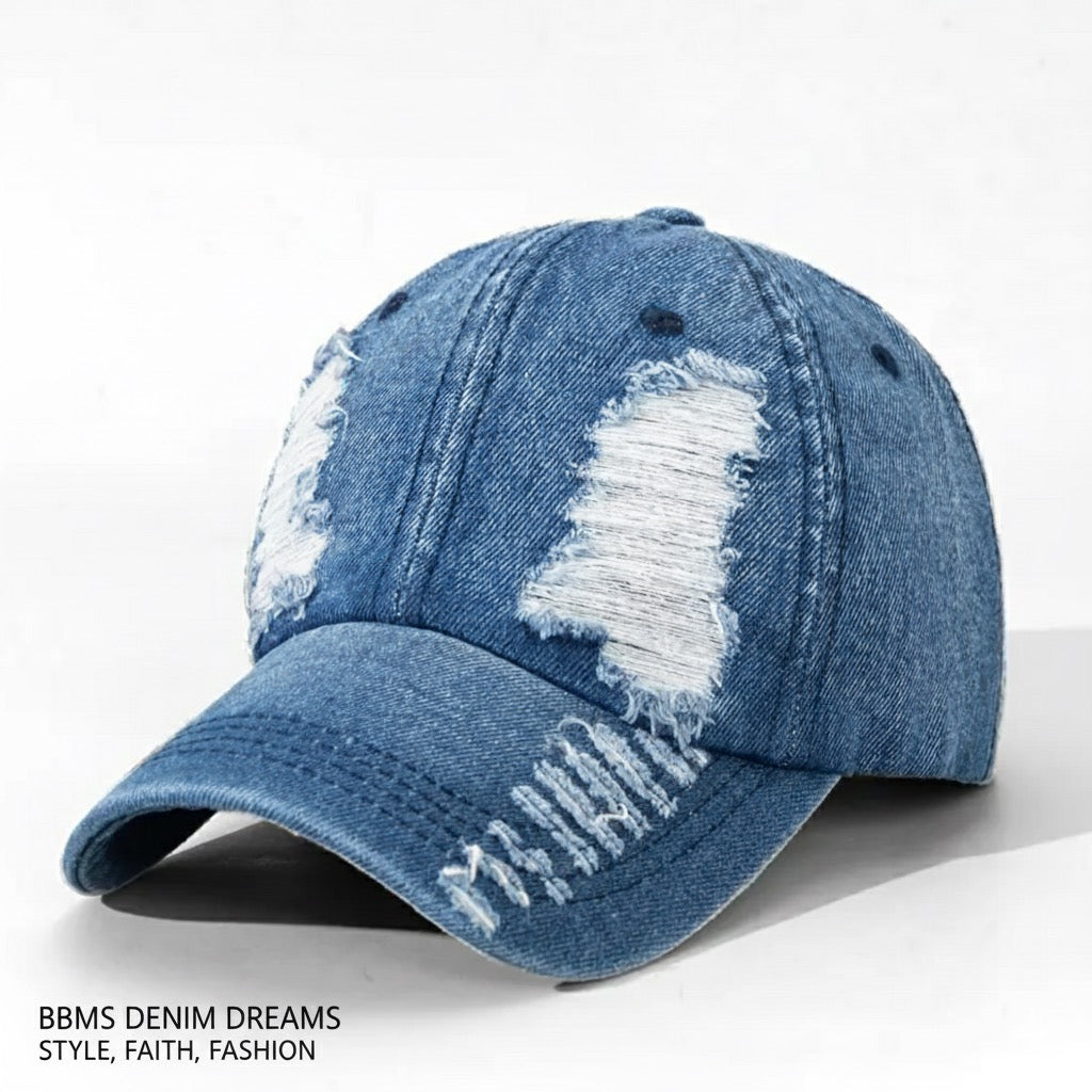 Vintage Denim Ripped Adjustable Cal