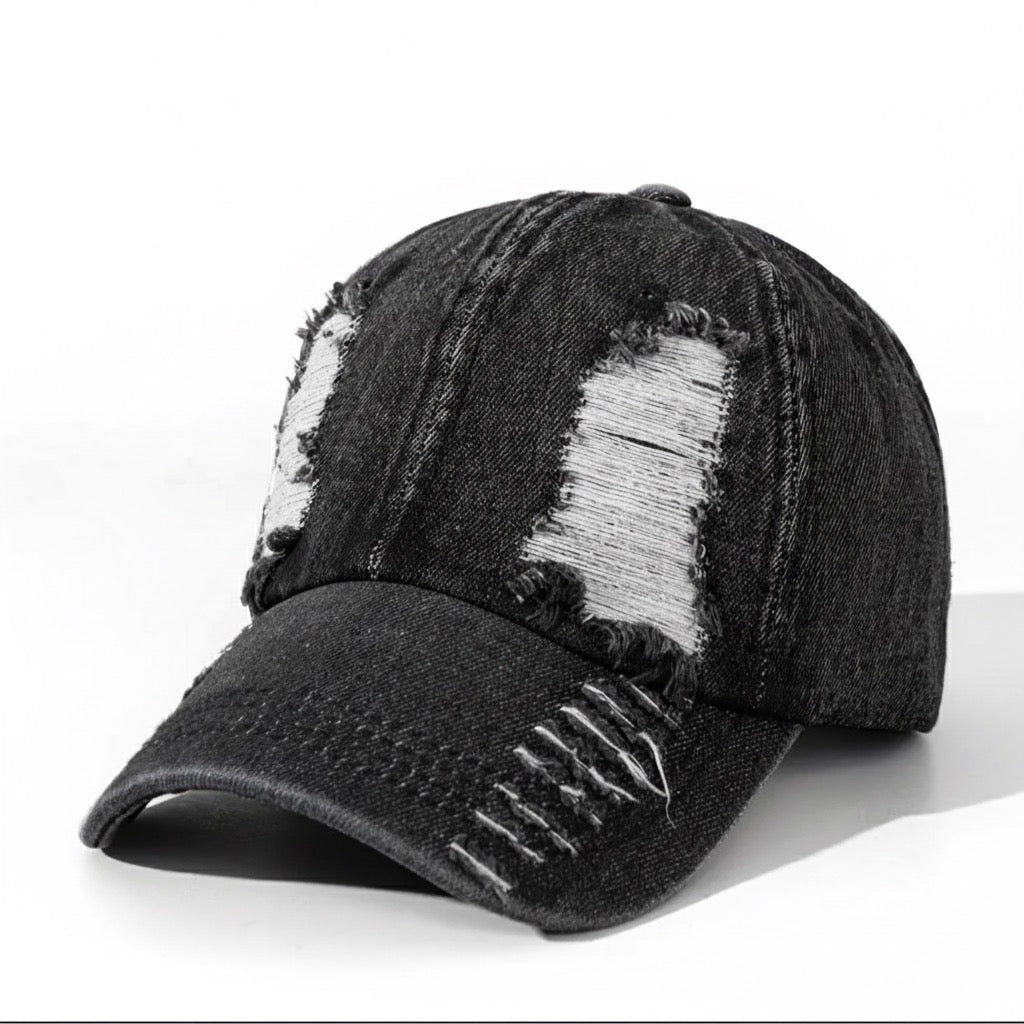 Vintage Denim Ripped Adjustable Cal