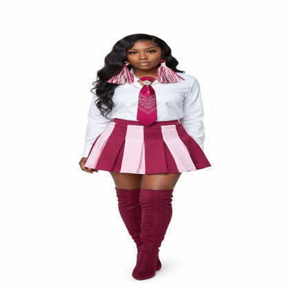 Bandana Print Necklace Tie with Pearl Co