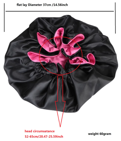 Double Layer Laced Edge Satin Bonnets