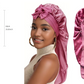 BBMS LONG SATIN BONNET WITH TIE BAND