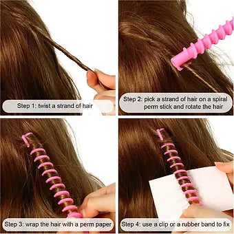 10pcs/Set Curling Spiral Hair Rods