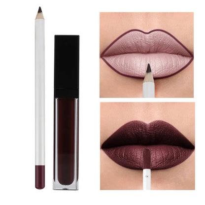 WOF Lipstick And Lip Liner Combo Set Gift Box With Pencil Sharpener WOF Kollection