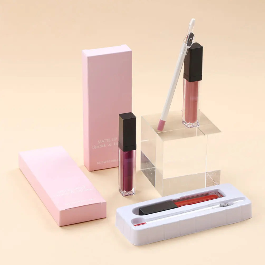 WOF Lipstick And Lip Liner Combo Set Gift Box With Pencil Sharpener WOF Kollection